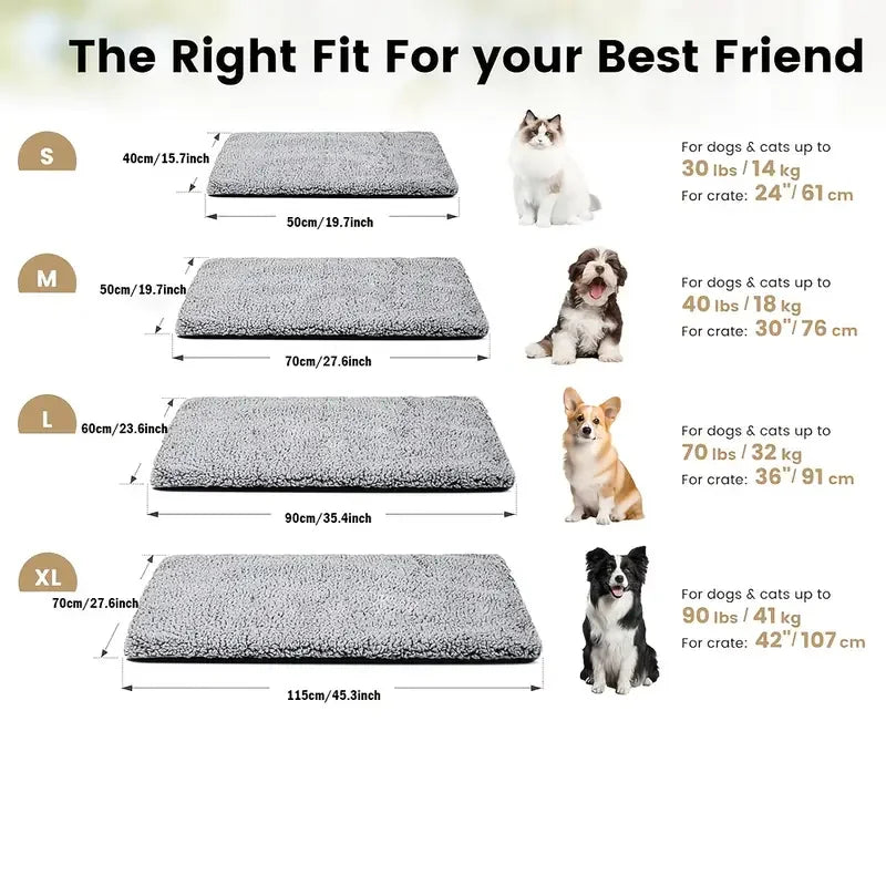 Self-Heating Pet Pad Blanket for Dogs Cats, No Electricity Thermal Mat with Anti-Slip Bottom, Warm Cushion for Puppy Kitten Pets